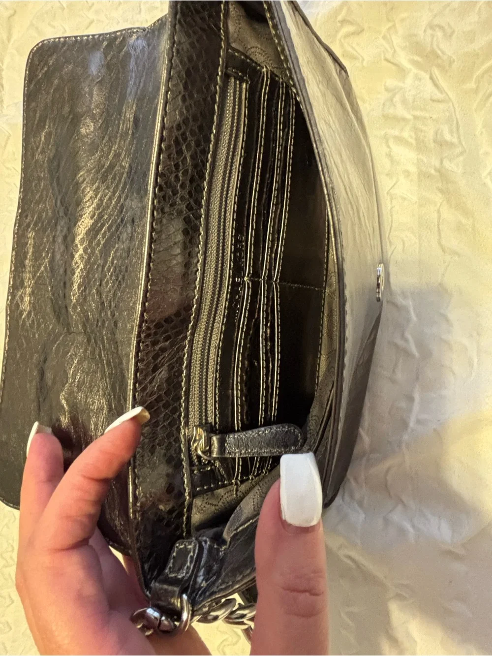 Michael Kors Metallic Gunmetal Shoulder Bag